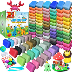 ESSENSON air dry clay packaging shows 100 colors for versatile color mixing