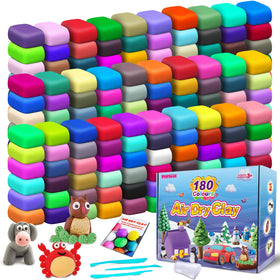 ESSENSON Air Dry Clay 180 Colors pack showing a vibrant color palette for kids' crafts