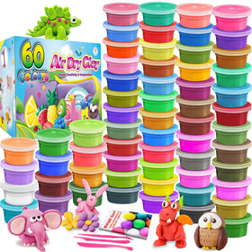 Essenson air dry clay 60 colors pack for vibrant kids' art projects and color experimentation.