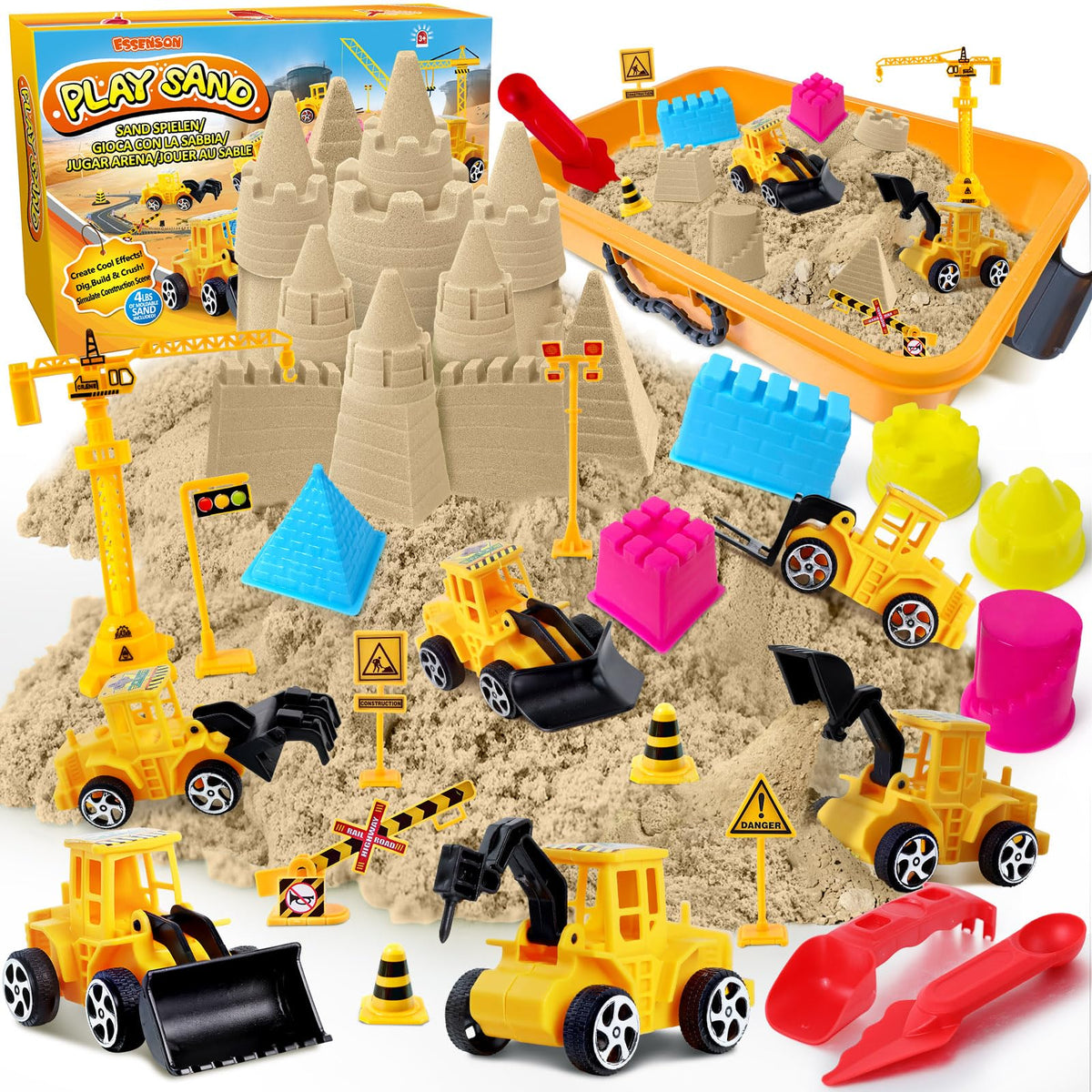 ESSENSON Construction Sensory Bin promotes creative exploration
