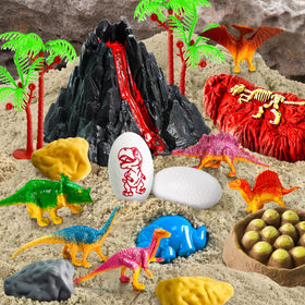 ESSENSON dig-for-fossils scene promotes tactile exploration and pretend play.
