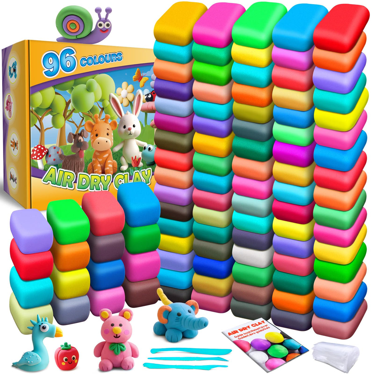 ESSENSON Magic Clay 96 colors palette showing vibrant hues for creative play