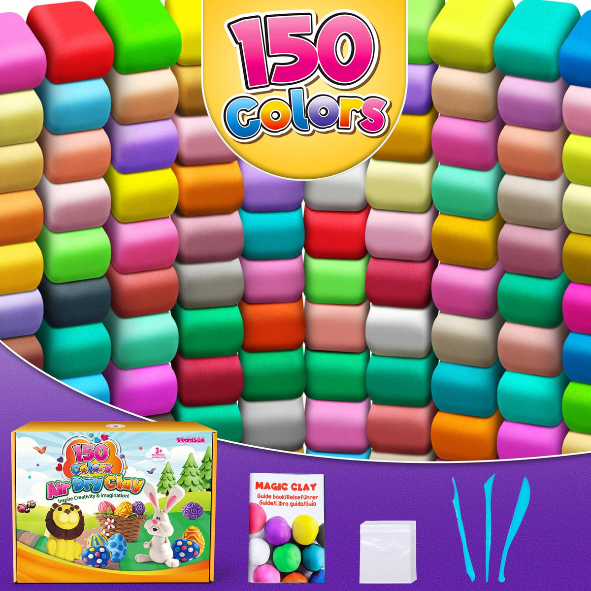 ESSENSON modeling clay for kids enables color mixing during creative play.