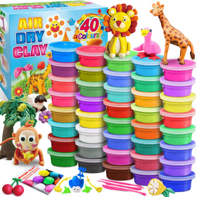 Essenson Modeling Clay Kit 40-color palette for vibrant imaginative art projects.