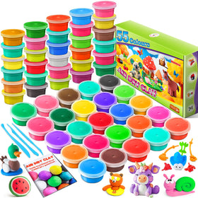 Essenson modeling clay kit with 55 colors and tools for versatile projects.