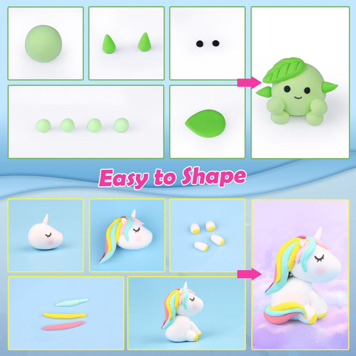 Essenson dry clay finished figurines display durable keepsakes.