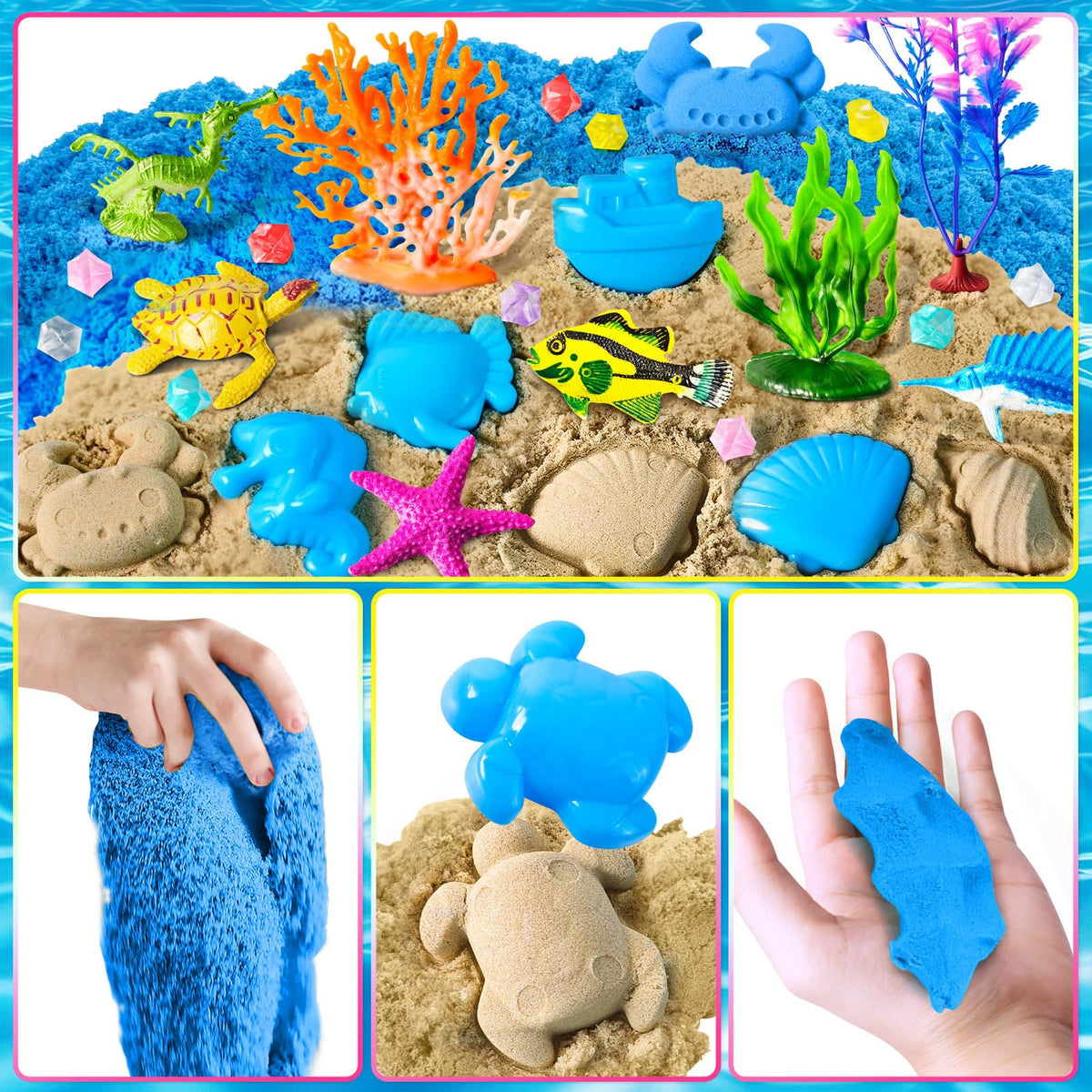 ESSENSON sensory bin contains sand for mess-free play sessions