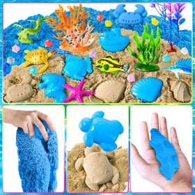 ESSENSON sensory bin contains sand for mess-free play sessions