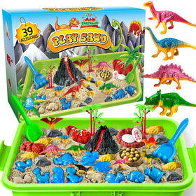 ESSENSON sensory bin with dinosaurs kit and sand encourages imaginative play.