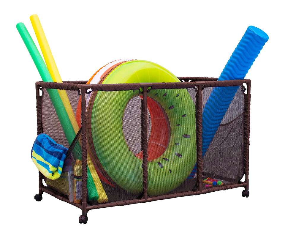 Essentially Yours Pool Noodles Holder neatly organizes pool toys and gear