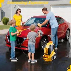 Essovee Kids Clean Car Wash Toy rotating nozzle showcases two spray modes.