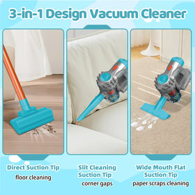 Essovee vacuum toy in use showing foam balls being picked up for imaginative role play