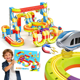 ESSVEIGQUA electric magnetic train set with easy-assembly track for quick family fun