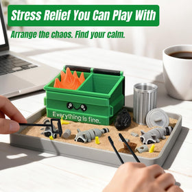 Estairkas Dumpster Fire Zen Garden hands-on relief helps calm racing thoughts