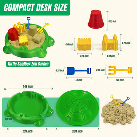 Estairkas turtle desk zen garden in compact size on a desk surface.
