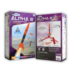 Estes Alpha III rocket ready for liftoff motivates outdoor STEM exploration.