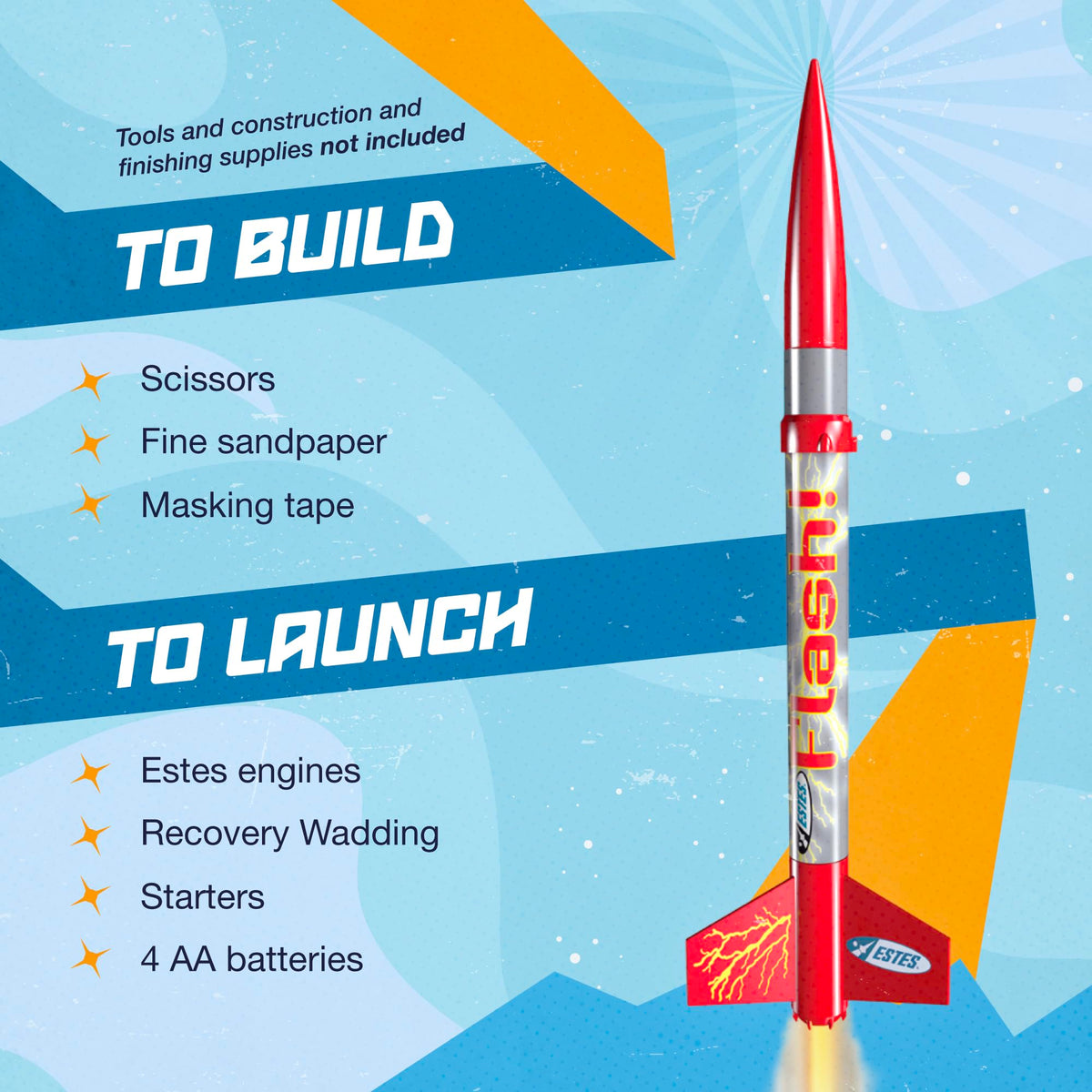 Estes Flash nose cone adding aerodynamic stability and style