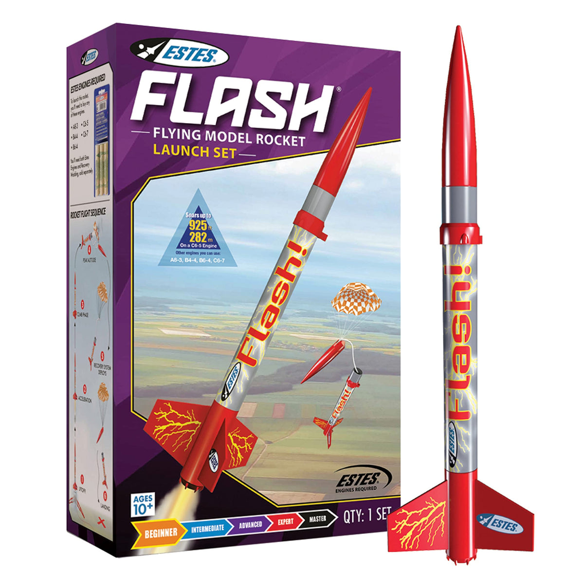 Estes Flash snap-together fin set ensuring flight stability
