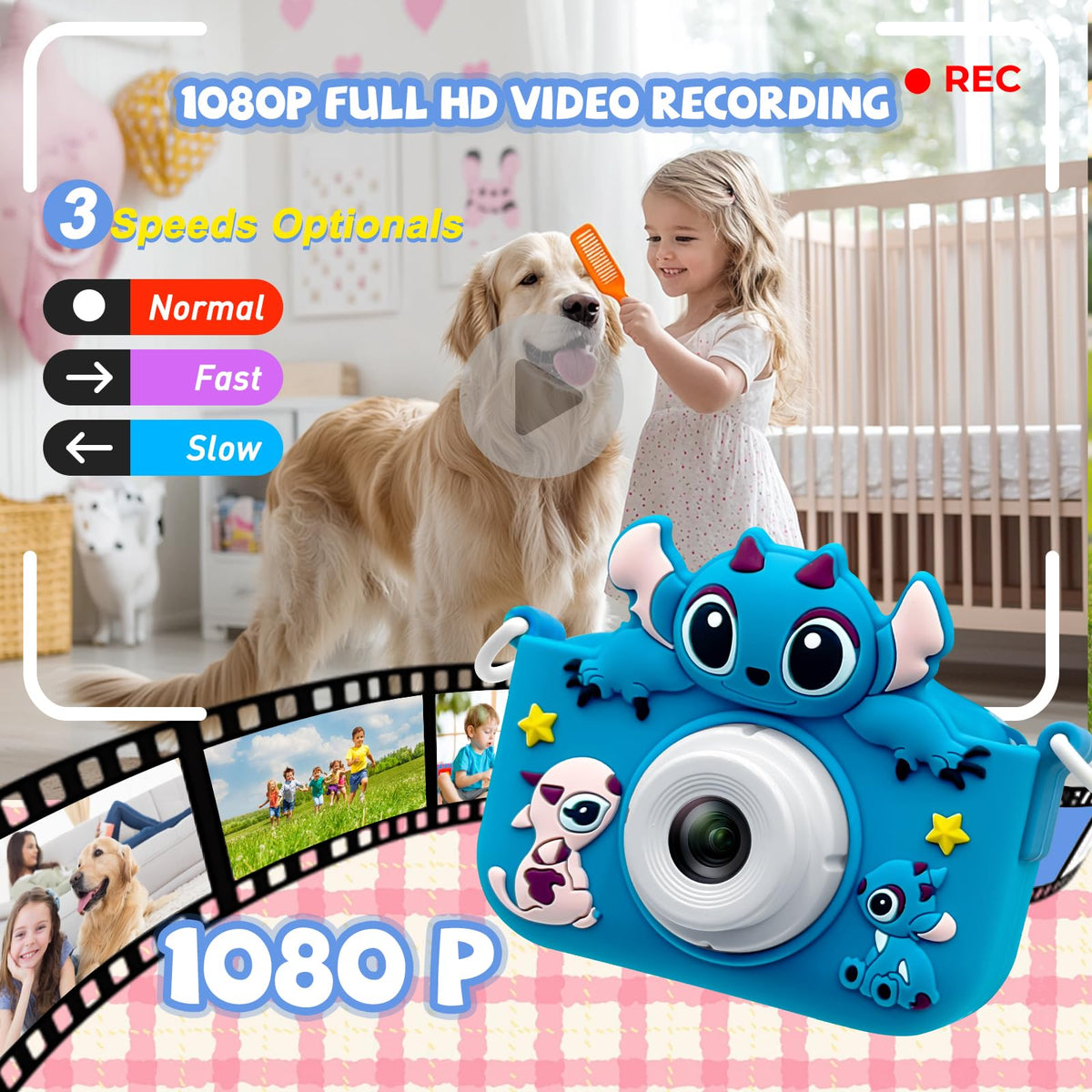 ESTFUN Kids Camera ergonomic design fits small hands for easy grip