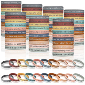 Estune 120 Pcs Bible Verse Bracelets pack—collection includes scripture-inspired bands for daily encouragement.