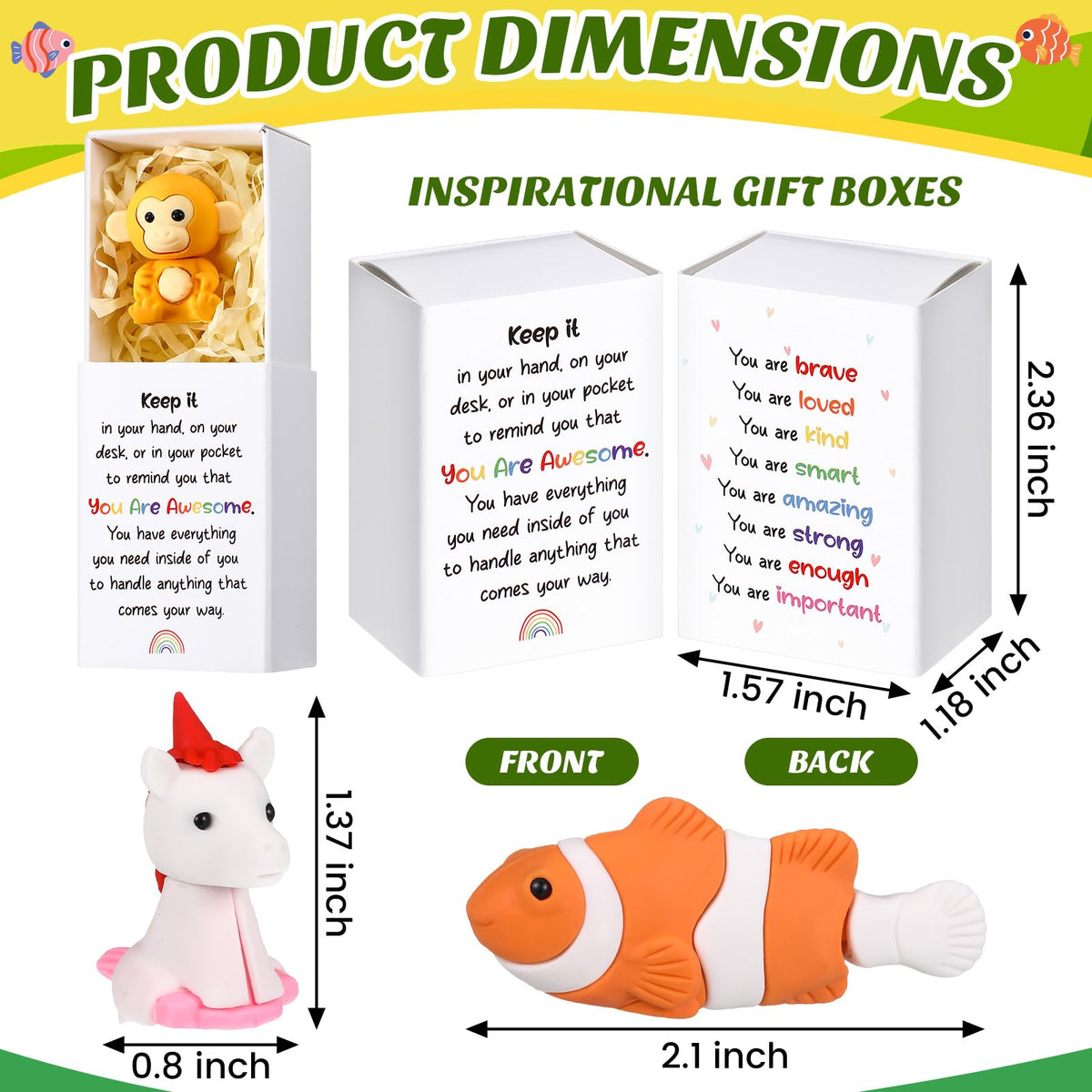 Estune animal erasers variety collection helps kids explore land and sea creatures.