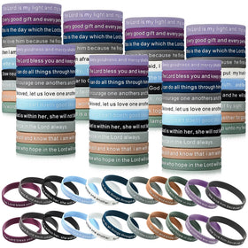 Estune Bible Verses Bracelets Pack durable silicone wristbands for daily wear.