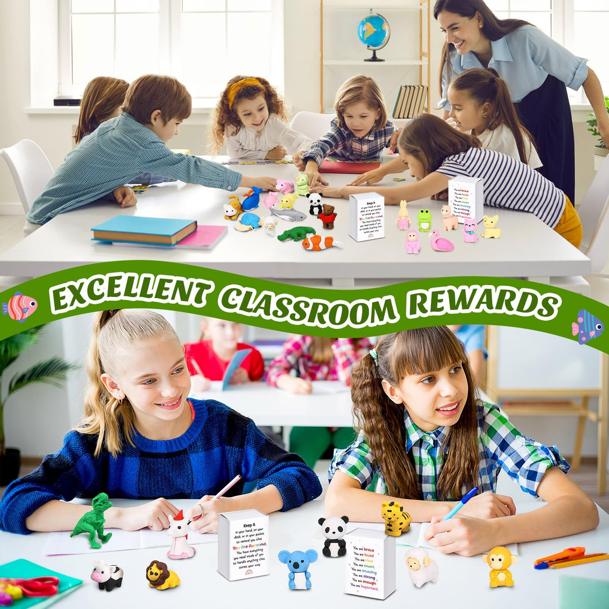 Estune mini boxes keep erasers organized and gift-ready for prizes.