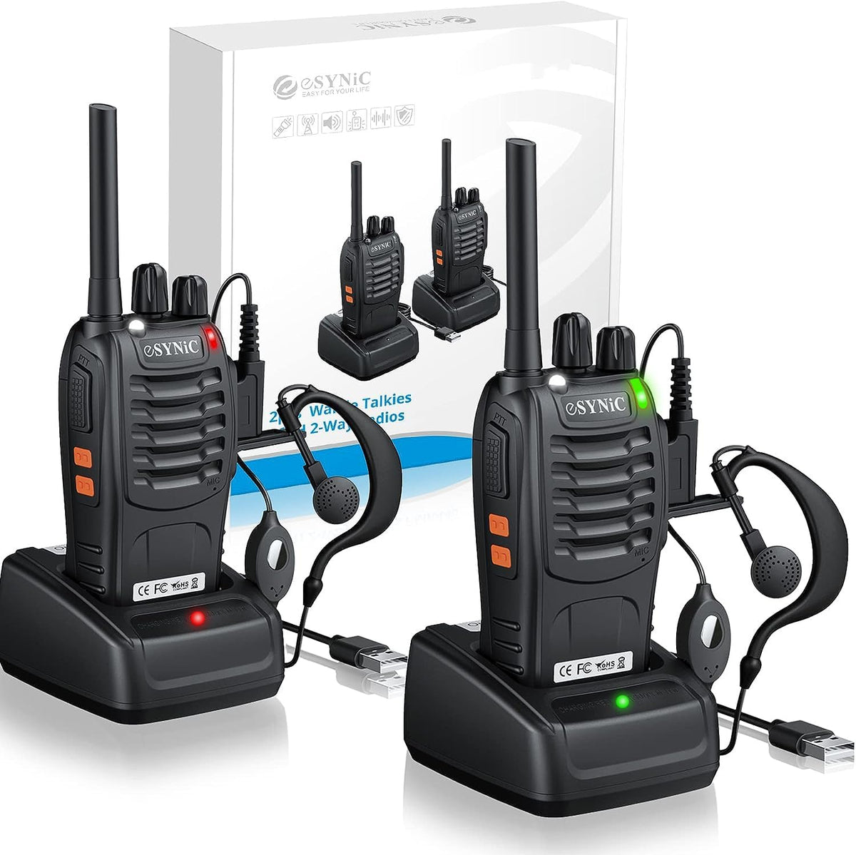 eSynic walkie talkies front view for compact team communication on the move