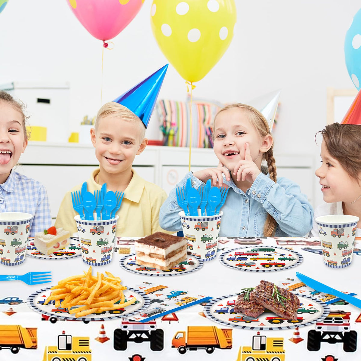 Esyzpesai transportation pattern with trucks enhances decor