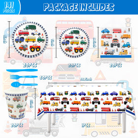 Esyzpesai transportation plates 7-inch ideal for snacks at celebrations