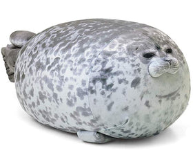 ETAOLINE Chubby Blob Seal Pillow with soft fur for cozy cuddles on the sofa