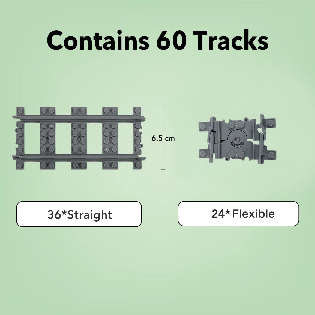 Etarnfly city train tracks flexible piece enables smooth curve designs for creative layouts.