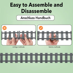 Etarnfly track assembly easy demonstrates quick setup for kids' urban rail layouts.