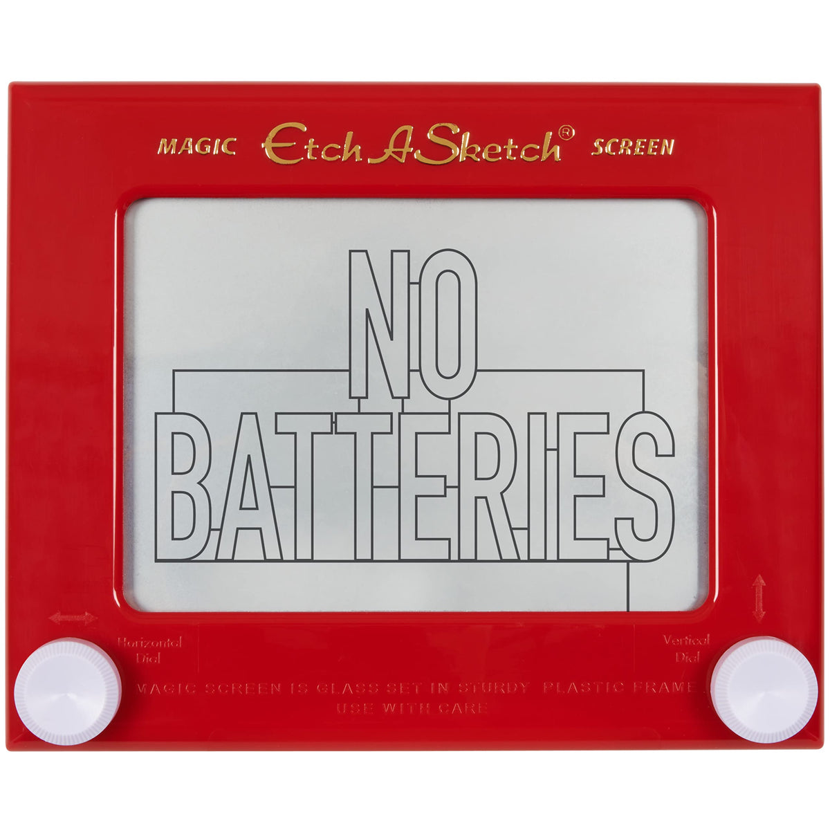 Etch A Sketch Classic Red screen drawing for simple, imaginative doodling.