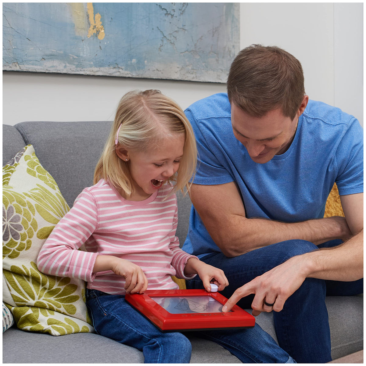 Etch A Sketch Classic Red shake to erase for quick resets.