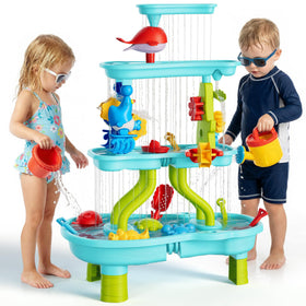 Eterfun 4-Tier Table water play on the upper tier for cooling splash.