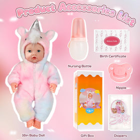Eterfun doll set includes bottle, pacifier, and diaper for realistic role-play