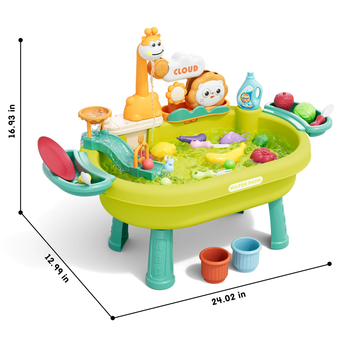 Eterfun bright lemon green design attracts kids to creative water activities.