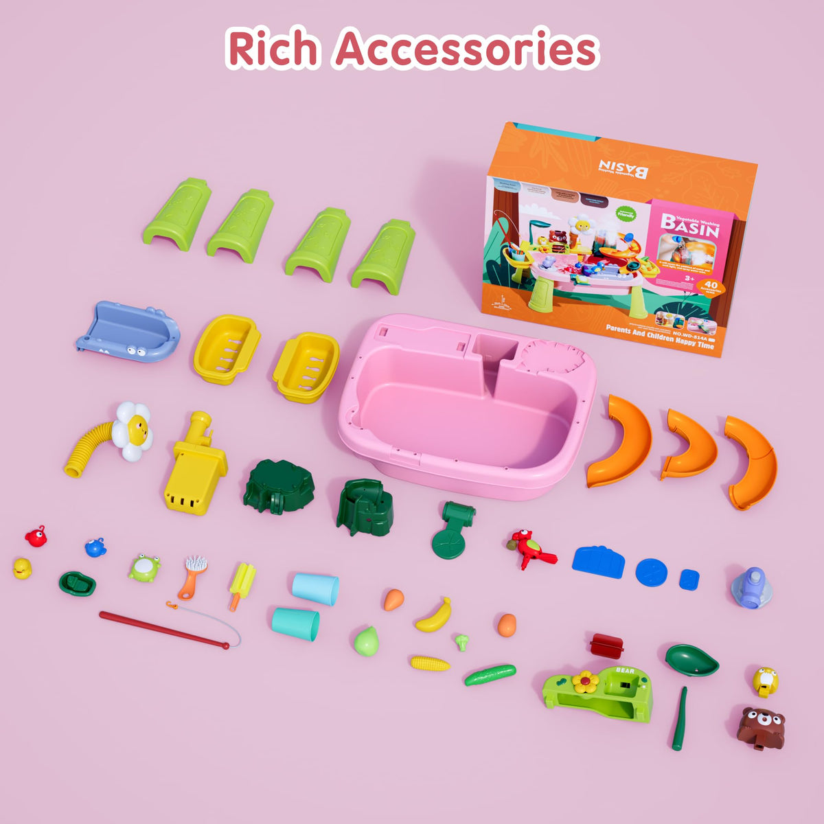 Eterfun sand and water table made of sturdy ABS with smooth edges.