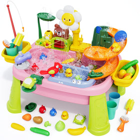 Eterfun sunflower faucet with 360° rotation for continuous water flow during play.