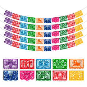 Eternia Papel Picado banner multicolor designs brighten a Cinco de Mayo celebration