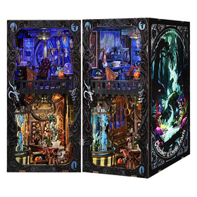 ETKVR Book Nook Kit dragon and sea creatures scene for dramatic shelf decor.