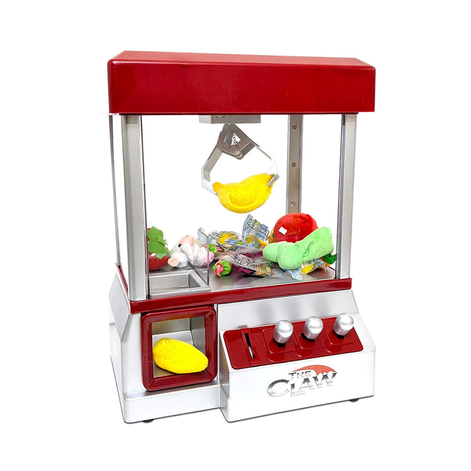 Etna electronic arcade claw machine front view with compact home arcade setup.