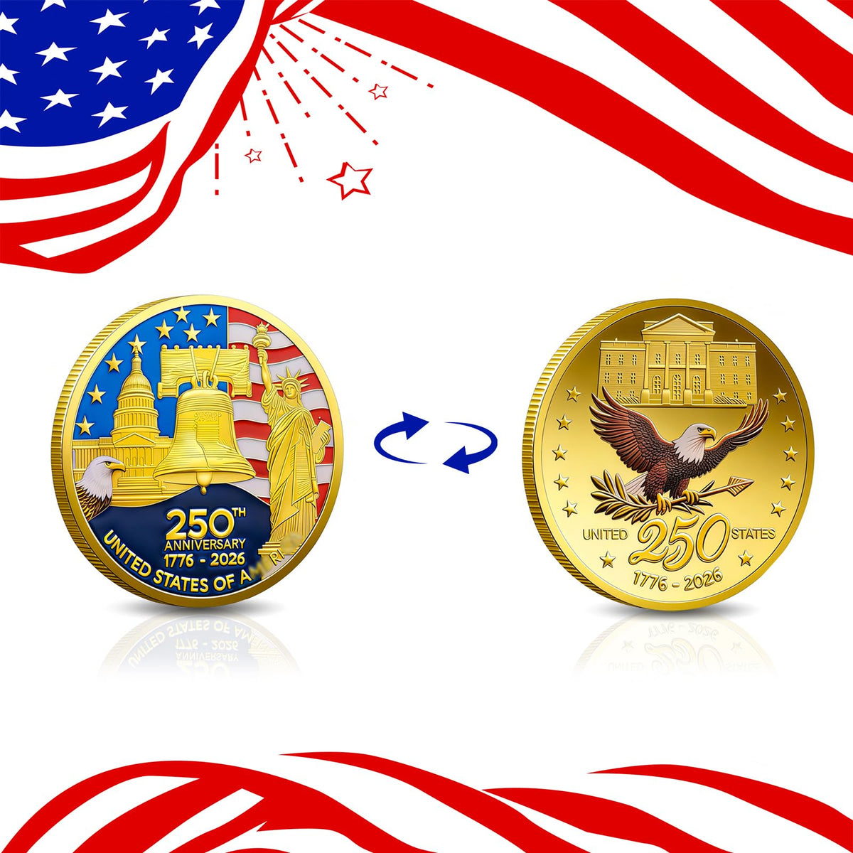 Etomiel 250th anniversary coin back view highlighting relief details for collectors.