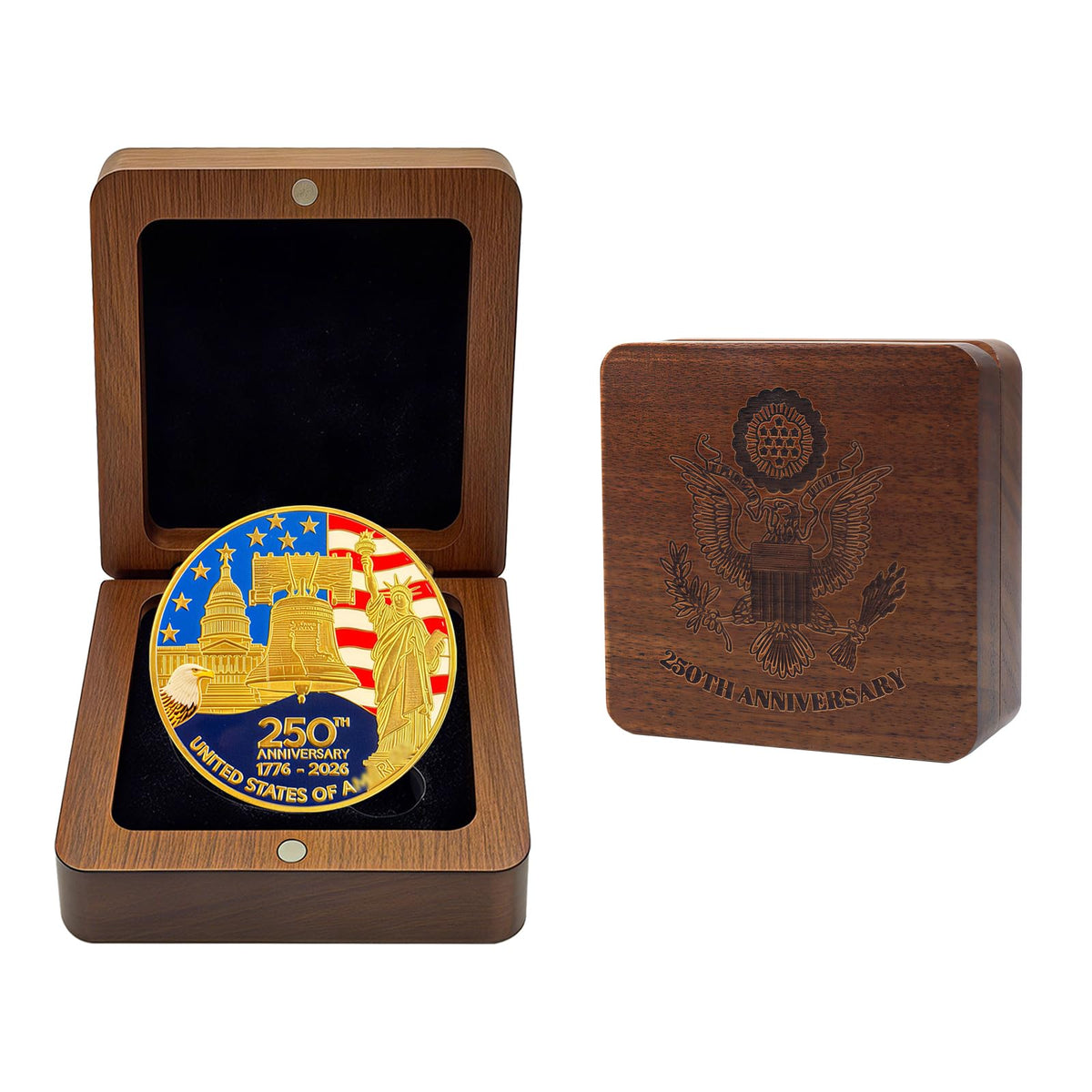 Etomiel 250th anniversary coin front view for display and historical appreciation.