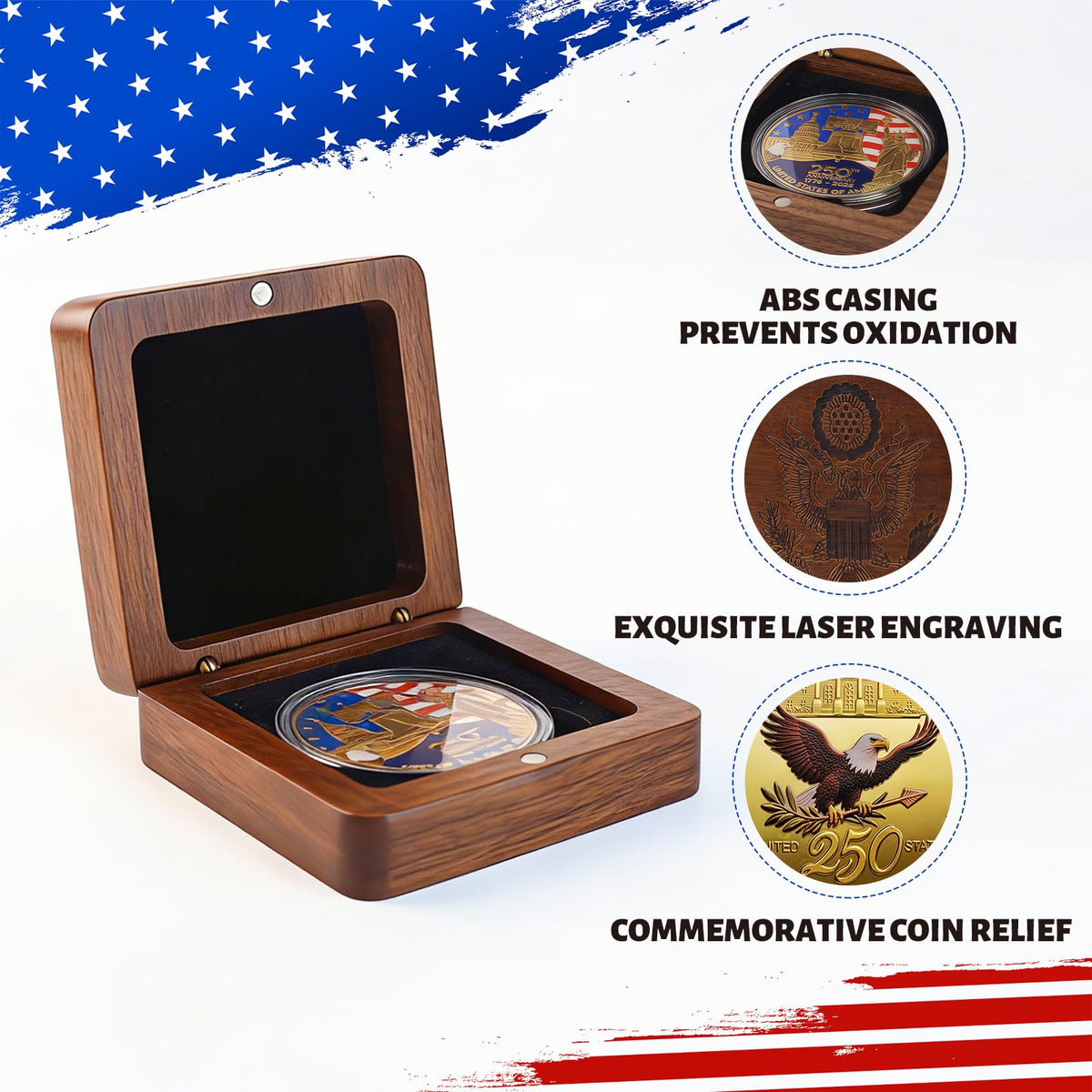 Etomiel coin diameter 1.57 inches suitable for desks and display shelves.