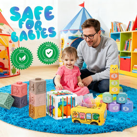 Etyat bath toy set turns bath time into learning with safe, durable materials.