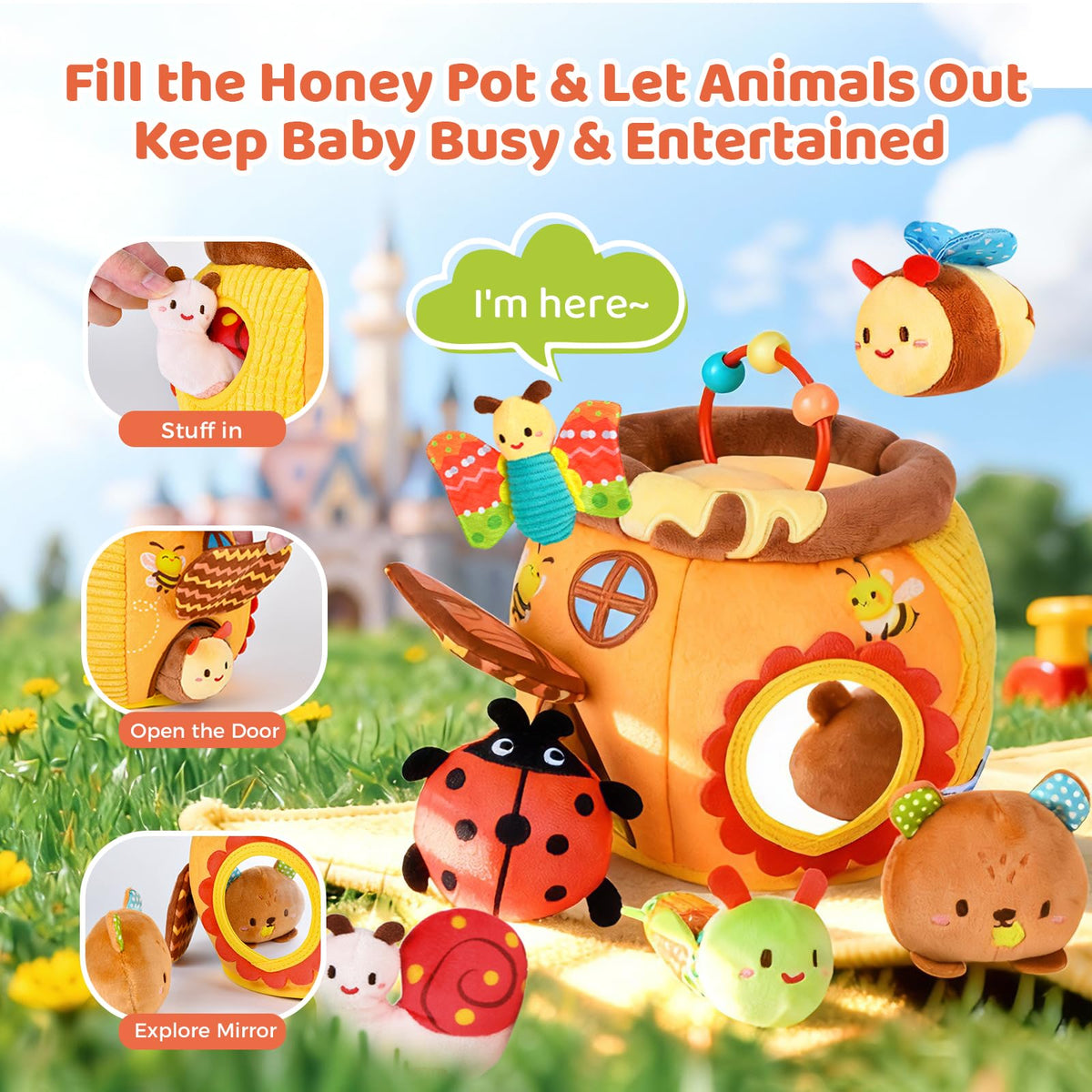 Etyat Surprise Soft Barn rattle-play adds lively sounds for baby's development.