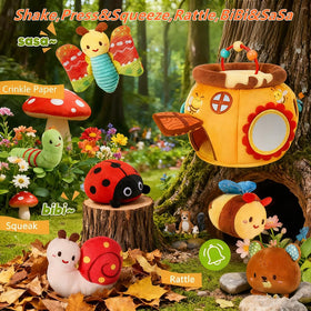 Etyat Surprise Soft Barn squeaker and mirror boost sensory engagement and self-awareness.