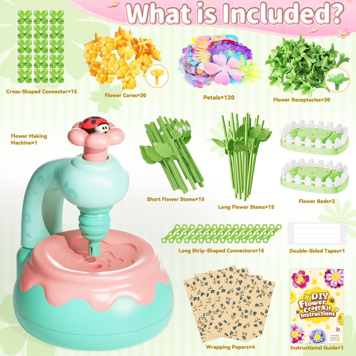 Flower receptacles providing stable bases for kids' DIY arrangements